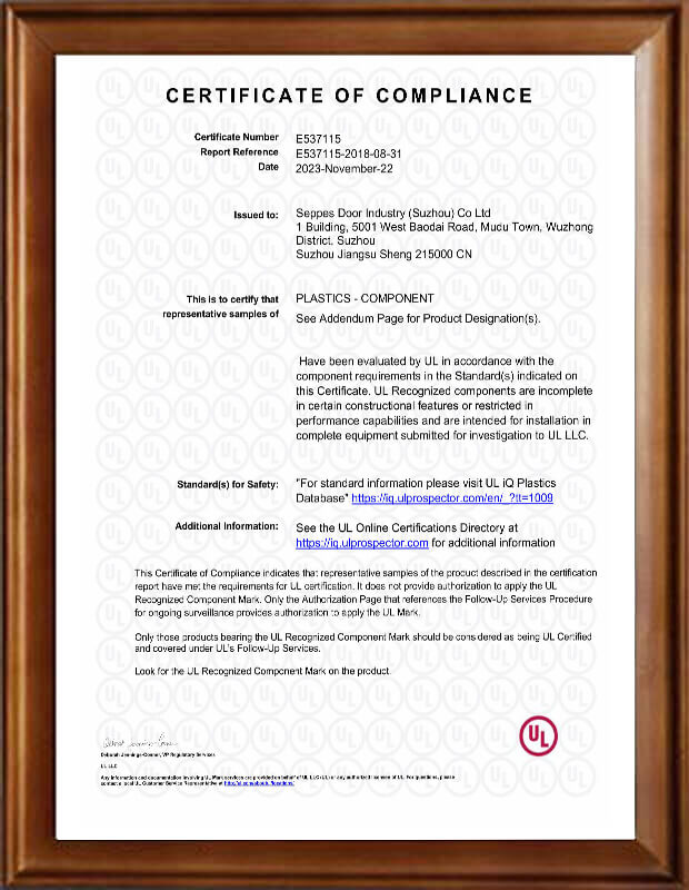 UL certificate for high-speed doors pic