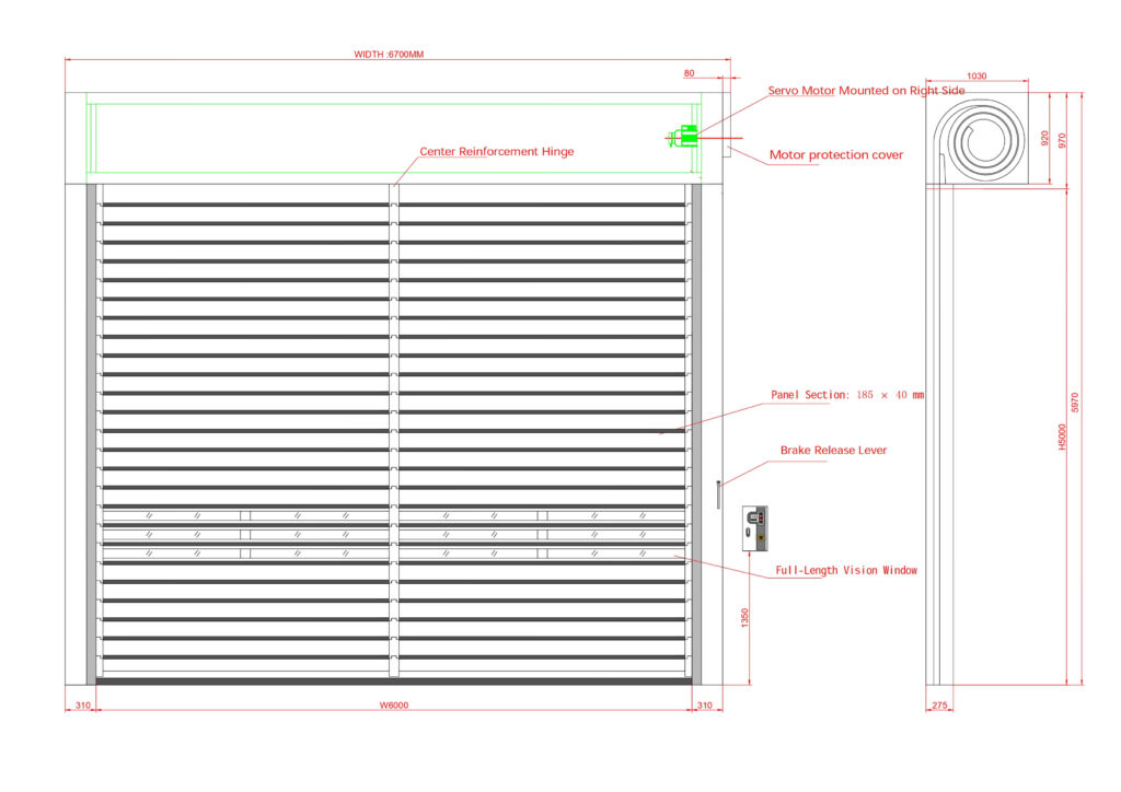 rigid rolling door drawing pic
