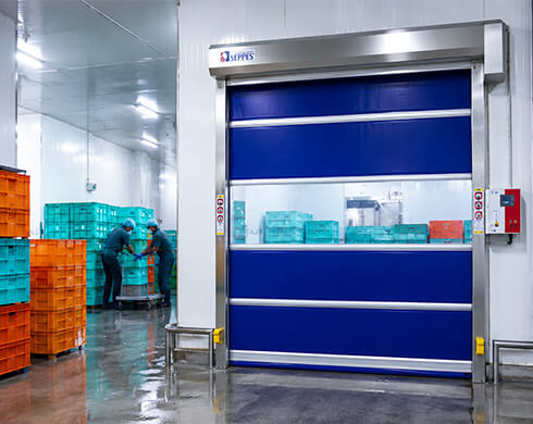 Raw material receiving area in seafood processing plant
