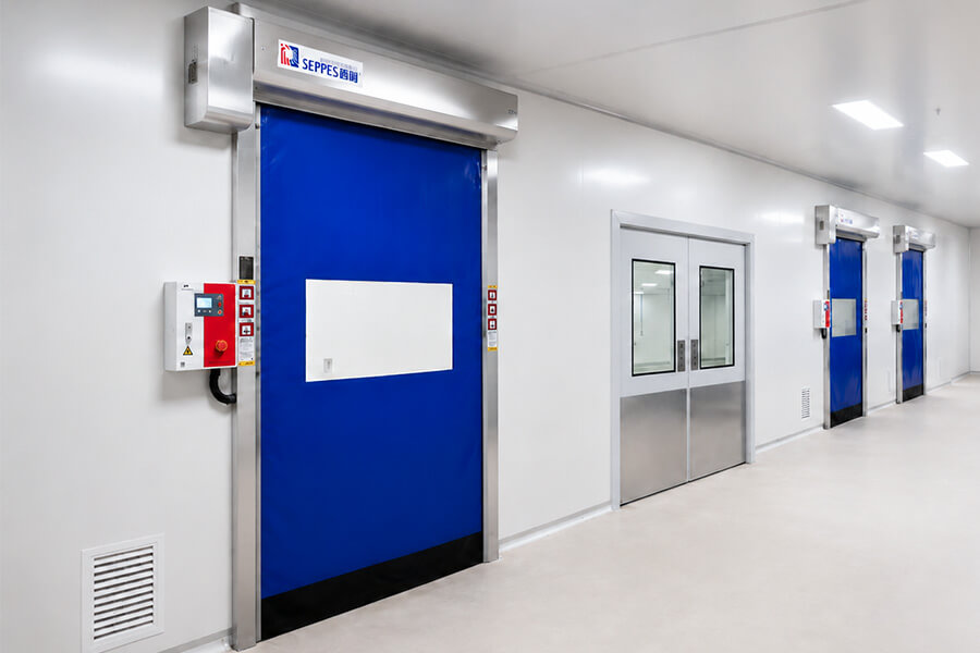 zipper high speed door for dairy processing plant