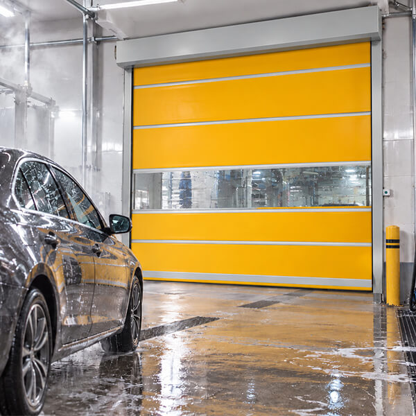 high speed car wash door with PVC curtain for commercial wash bay